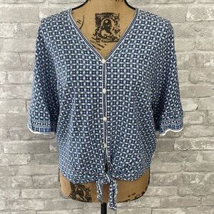 Max Studio Button Down Tie Top